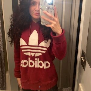 Red Adidas sweatshirt. Women’s small.